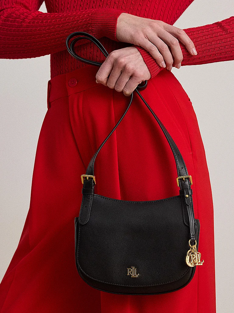 LAUREN RALPH LAUREN Sac en cuir - Sac bandoulière MARCY Medium noir